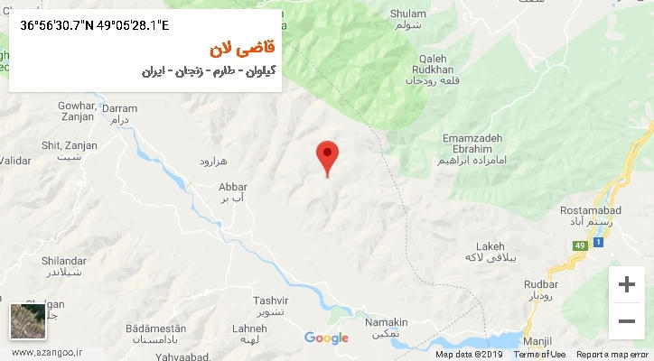 روستای قاضی لان بر روی نقشه