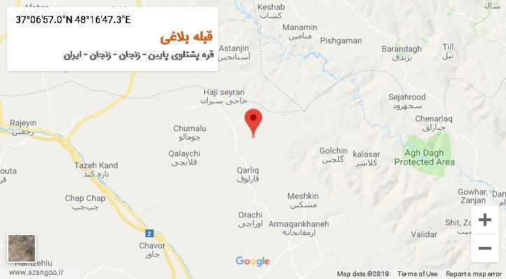 روستای قبله بلاغی بر روی نقشه