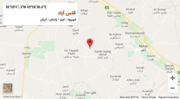 روستای قفس آباد بر روی نقشه