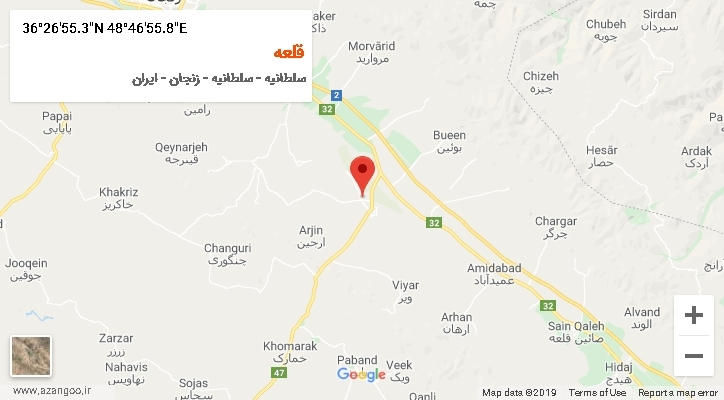 روستای قلعه بر روی نقشه