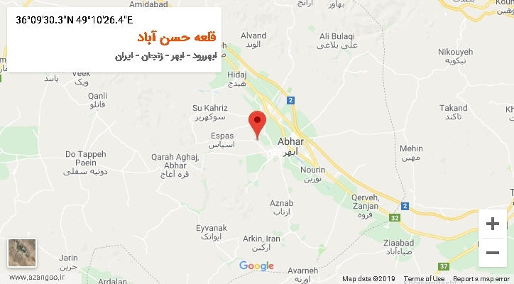 روستای قلعه حسن آباد بر روی نقشه