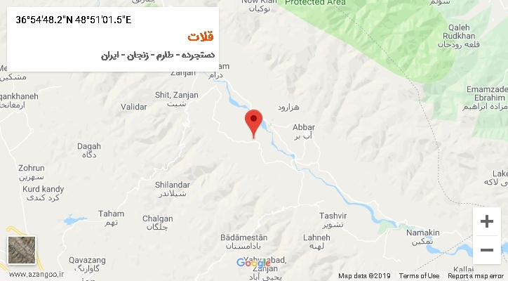 روستای قلات بر روی نقشه
