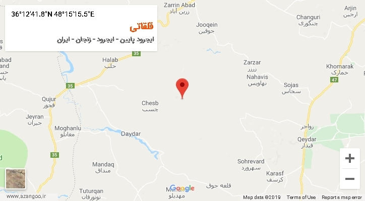 روستای قلقاتی بر روی نقشه
