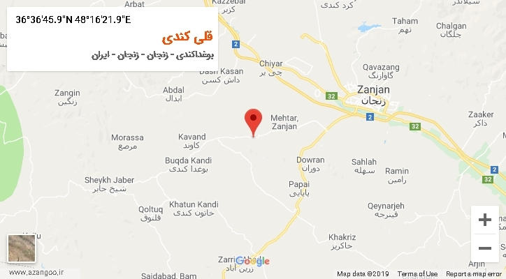 روستای قلی کندی بر روی نقشه
