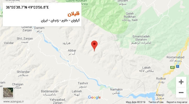 روستای قلیلان بر روی نقشه