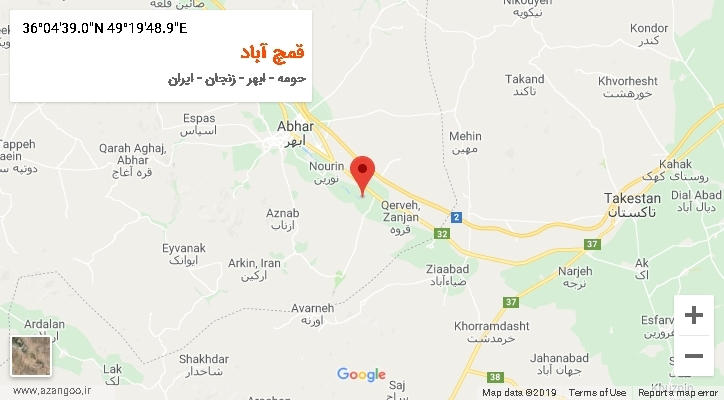 روستای قمچ آباد بر روی نقشه