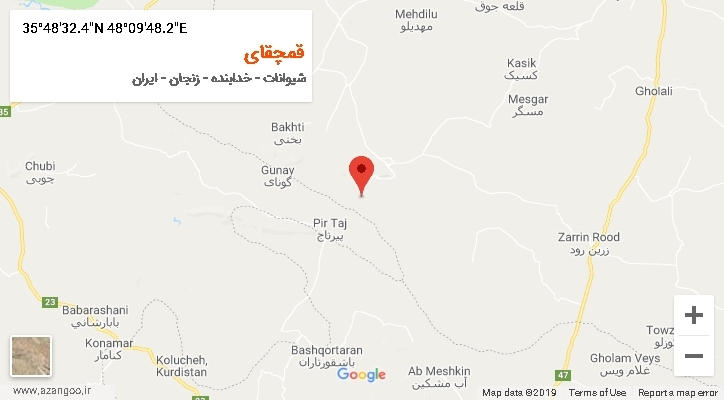 روستای قمچقای بر روی نقشه