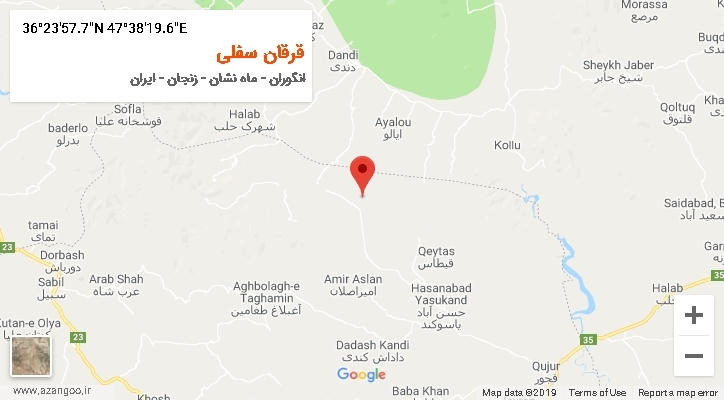 روستای قرقان سفلی بر روی نقشه