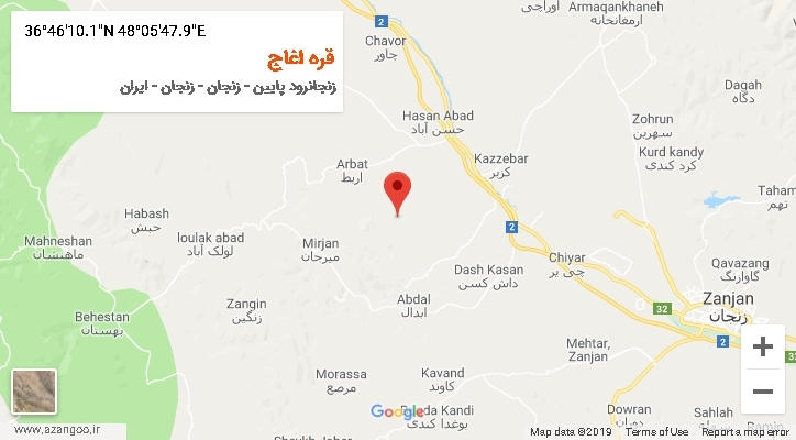 روستای قره اغاج بر روی نقشه