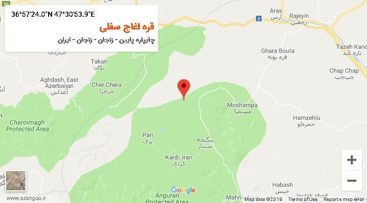 روستای قره اغاج سفلی بر روی نقشه