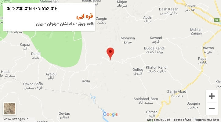 روستای قره ایی بر روی نقشه