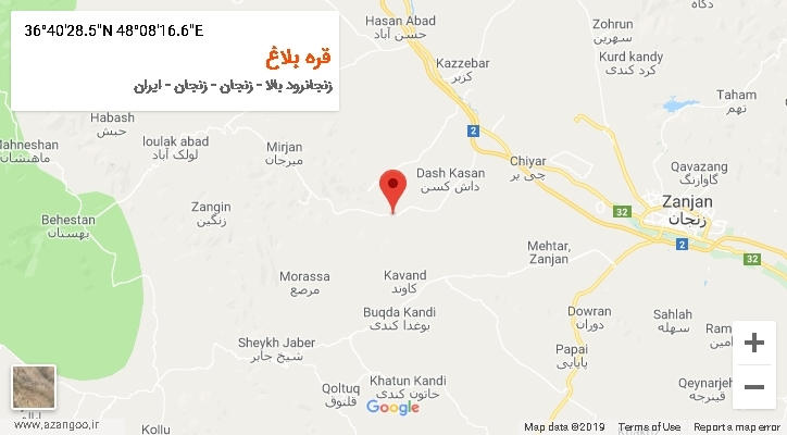 روستای قره بلاغ بر روی نقشه