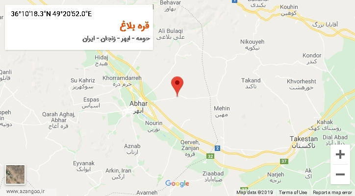 روستای قره بلاغ بر روی نقشه