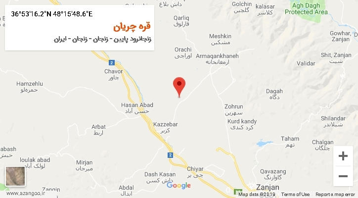 روستای قره چریان بر روی نقشه