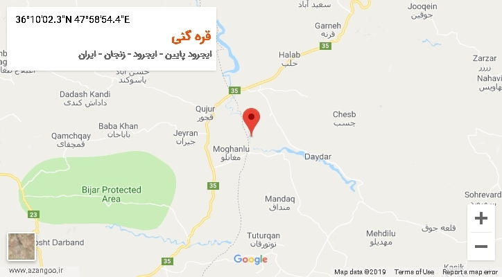 روستای قره گنی بر روی نقشه