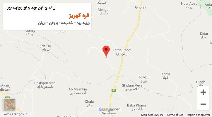 روستای قره کهریز بر روی نقشه