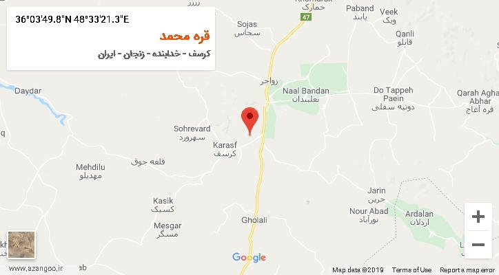 روستای قره محمد بر روی نقشه