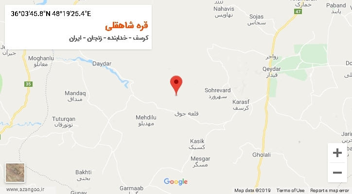 روستای قره شاهقلی بر روی نقشه