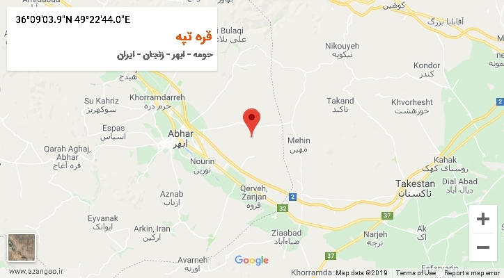 روستای قره تپه بر روی نقشه