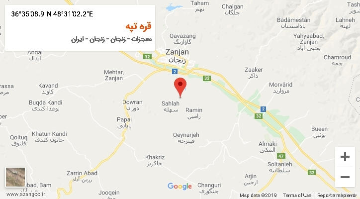 روستای قره تپه بر روی نقشه