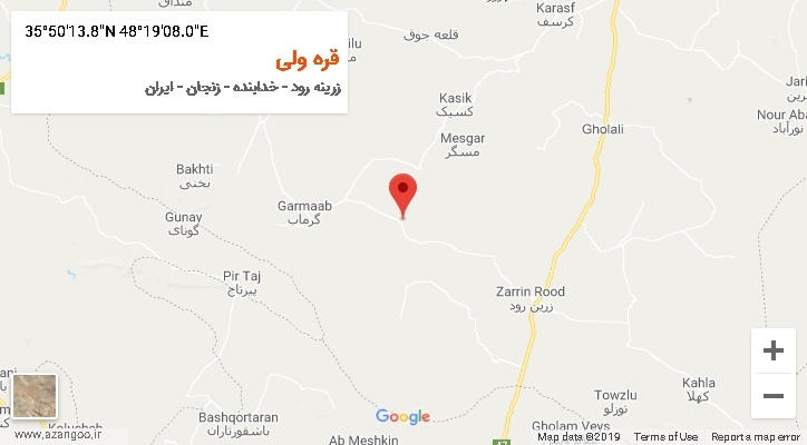 روستای قره ولی بر روی نقشه