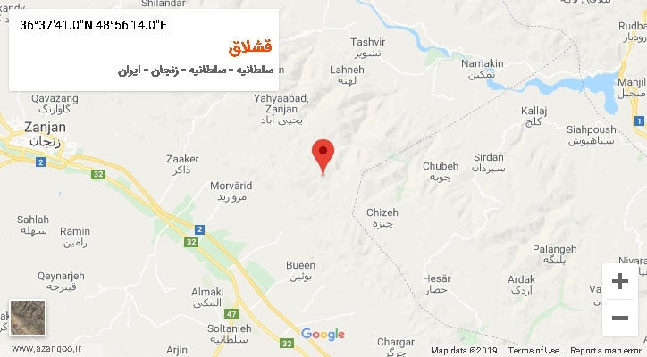 روستای قشلاق بر روی نقشه