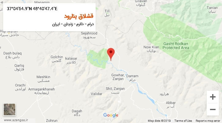 روستای قشلاق بنارود بر روی نقشه