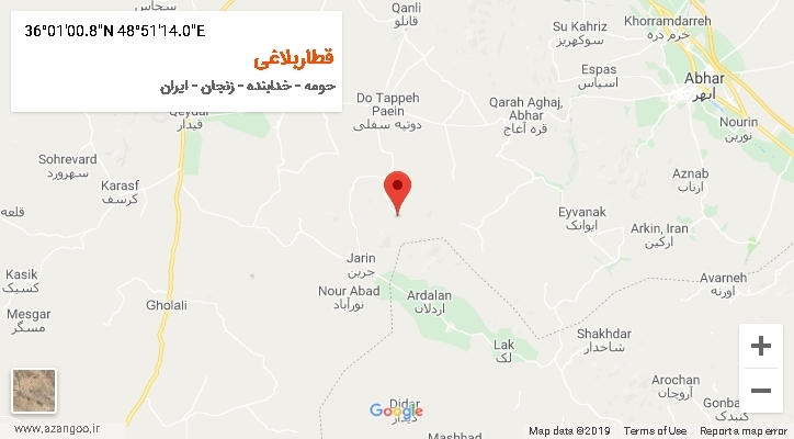 روستای قطاربلاغی بر روی نقشه