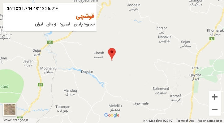 روستای قوشچی بر روی نقشه