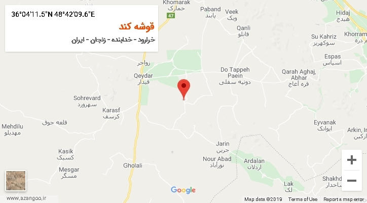 روستای قوشه کند بر روی نقشه