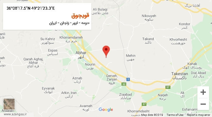 روستای قویجوق بر روی نقشه