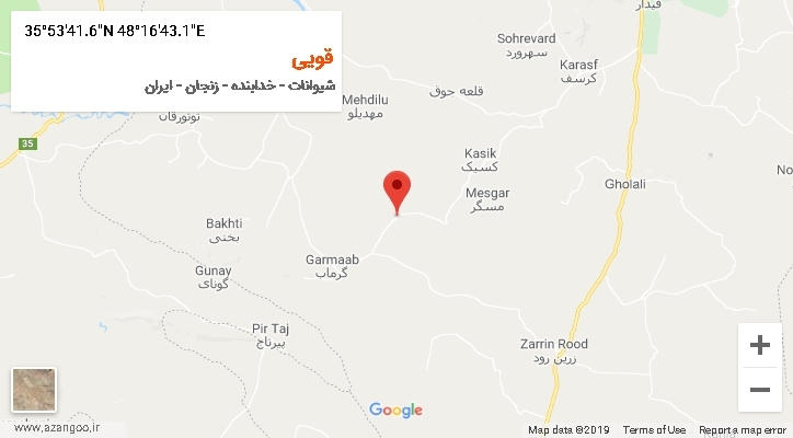 روستای قویی بر روی نقشه
