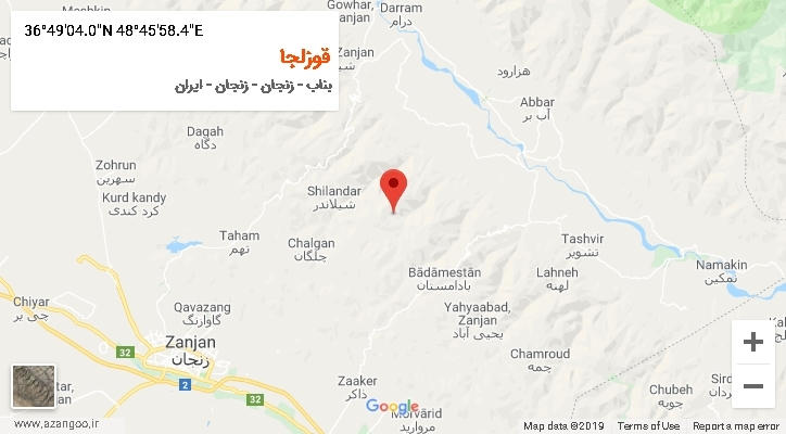 روستای قوزلجا بر روی نقشه