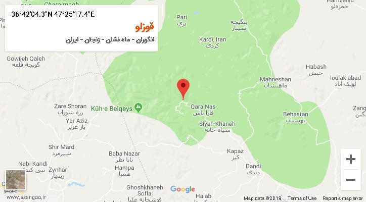 روستای قوزلو بر روی نقشه