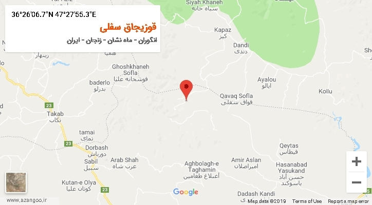 روستای قوزیجاق سفلی بر روی نقشه