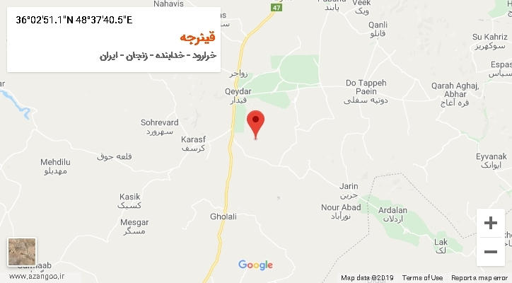 روستای قینرجه بر روی نقشه