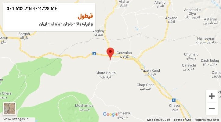 روستای قیطول بر روی نقشه