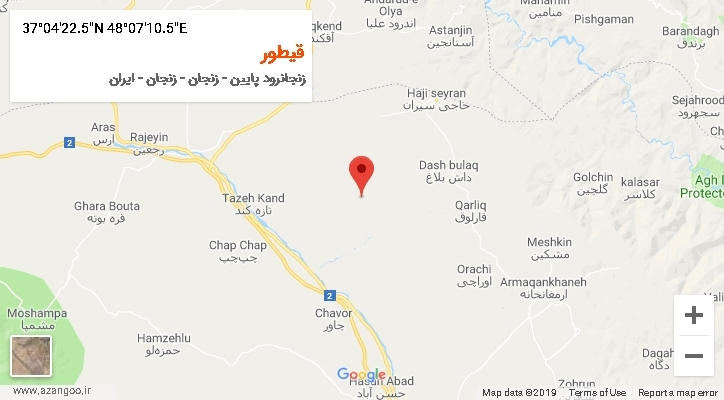 روستای قیطور بر روی نقشه