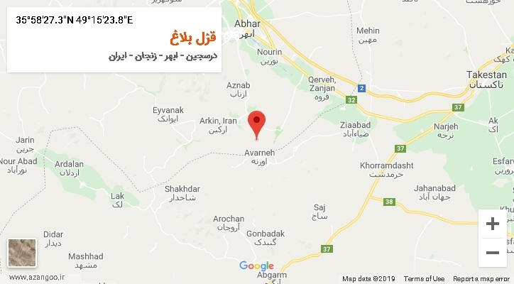 روستای قزل بلاغ بر روی نقشه