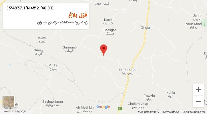 روستای قزل بلاغ بر روی نقشه
