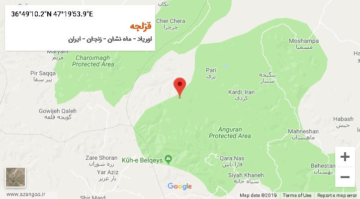 روستای قزلجه بر روی نقشه