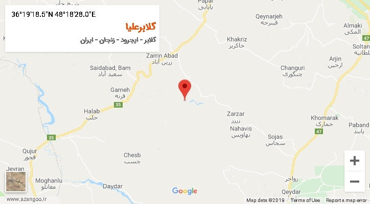 روستای گلابرعلیا بر روی نقشه