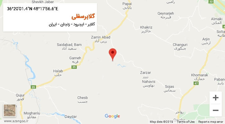 روستای گلابرسفلی بر روی نقشه