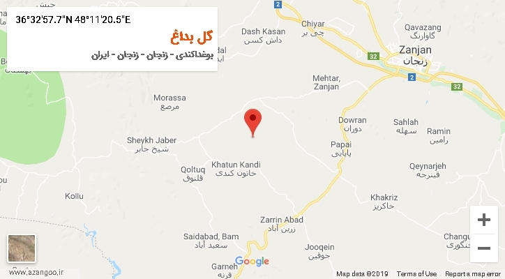 روستای گل بداغ بر روی نقشه