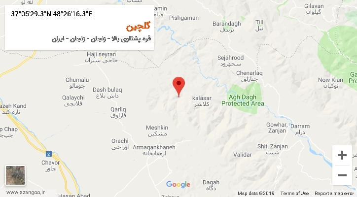 روستای گلچین بر روی نقشه