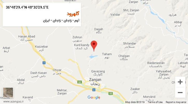 روستای گلهرود بر روی نقشه