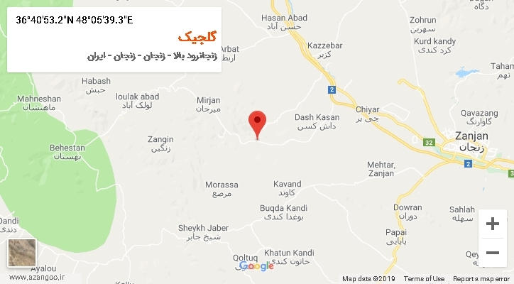 روستای گلجیک بر روی نقشه