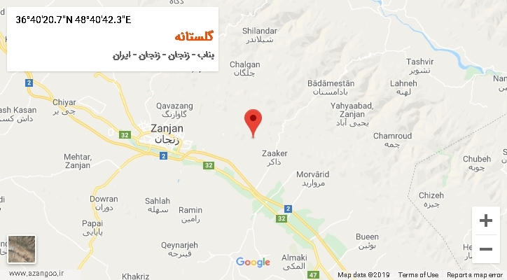 روستای گلستانه بر روی نقشه