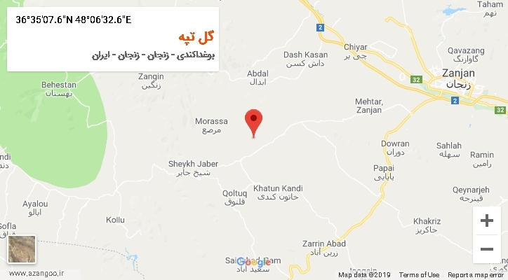 روستای گل تپه بر روی نقشه