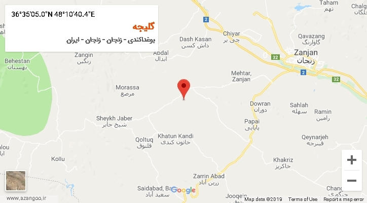 روستای گلیجه بر روی نقشه
